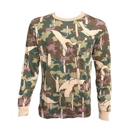 Long-Sleeved Forest T-Shirt Park Camouflage Bird Pattern Underwear