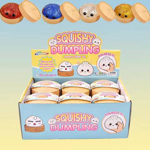 New Glitter Dumpling Squishy Box Dumplings Squishy Anxiety Relief Fidget Soft Squeeze Decompression 