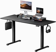 ProtoArc Standing Desk with Dual Monitor Stand Riser, 55 x 24 Inches Height Adjustable Desk with Storage, Electric Stand up Desk with Laptop Stand (Black/White)