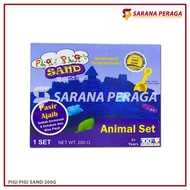 SaranaPeraga - Pigi Pigi Sand Animal Set 200 G / Kinetic Animal Sand / Magic Sand - Children's Educa