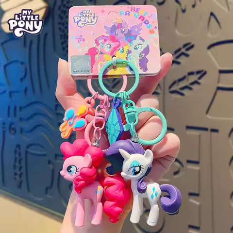 My Little Pony Car School Bag Keychain Pendant Kawaii Twilight Sparkle Pinkie Pie Rainbow Dash Carto
