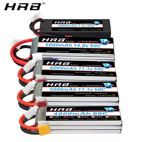 1/2pc HRB Lipo Battery 2S 3S 4S 6S 4000mah 1500mah 2200mah 5000mah 6000mah 7000mah 11.1V 14.8V 22.2V