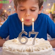 KIKO2E Number Birthday Candle Holder, Stainless Steel Number 0-9 Metal Number Candle Holders, Candle