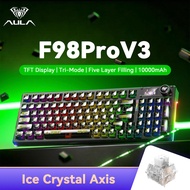 AULA F98 Pro V3 95 key hot swappable Intelligent Screen Mechanical Transparent Keyboard With RGB Bac