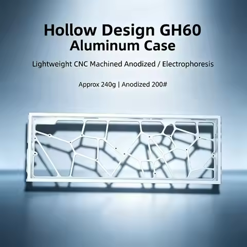 Holy60 Wooting 60HE GH60 Hollow Aluminum Keyboard Case Shell For Mad 60he Rakka hm66 Aula Win60 Gami