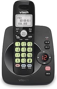 VTech VG104-11 DECT 6.0 Cordless Phone for Home with Answering Machine, Blue-White Backlit Display, Backlit Buttons, Full Duplex Speakerphone, Caller ID/Call Waiting, Reliable 1000 ft Range (Black)