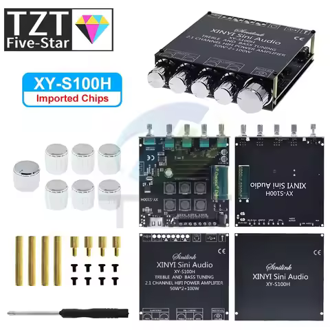Bluetooth 5.0 2.1 Channel Power Audio Stereo Subwoofer Amplifier Board 50W*2+100W HIFI TPA3116D2 Hig