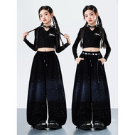 Kids Dance Outfit Hip Hop Shirt Hiphop Costume Kids Crop Top Girl Jazz Dance Costume Kids Catwalk Pe
