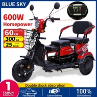 BLUE SKY Sepeda listrik roda tiga sepeda motor roda tiga skuter