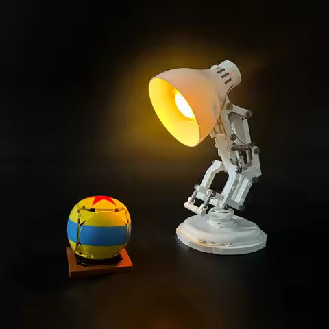 LED Light Compatible For 21357 Pixar Luxo Jr. Building Blocks Lamp Remote Control (Not Include Build