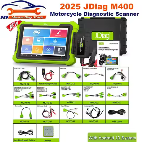 2026 NEW JDiag M400 Motorcycle Diagnostic Scanner ABS System Tester Battery Tester EFT Code clean Fo
