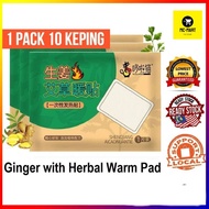 10pcs Ginger Herbal Winter Heat Pad Warm Pad Body Feet Foot Warm Hot Ginger Herbal Warm Body Pad per