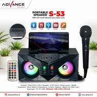 Speaker karaoke Portable Advance S53 Speaker Musik box karaoke