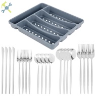 21Pcs Silverware Set Stainless Steel Cutlery Utensils Set Flatware Cutlery Set with Organizer Tray f