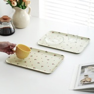 日本霜山 長方形櫻桃印花風仿瓷托盤