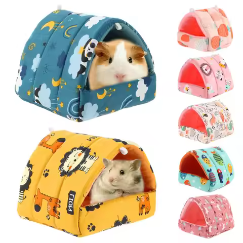 Colorful Mini Cage Winter Comfortable Warm Mat Small Animal Sleeping Bed Hamster House Guinea Pig Ne