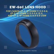EW-60C EW60C Lens Hood For Canon EF-S 18-55mm f/3.5-5.6, EF-S 18-55mm f/3.5-5.6 IS II, and EF-S 18-5