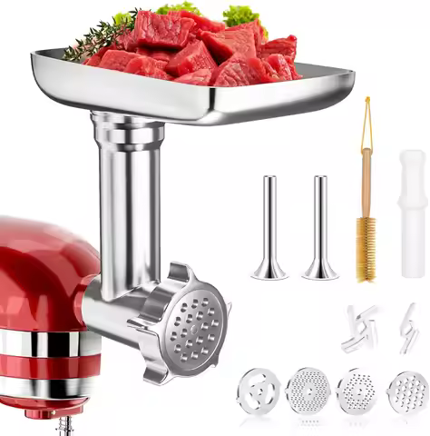 Metal Food Grinder Attachments for all KitchenAid chef and Cuisinart Stand Mixers SM-50 Series. Meat
