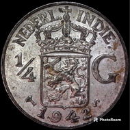 KOIN KUNO 1/4 GULDEN 1941 ORIGINAL LUSTRE