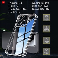 Xiaomi 15T 15T Pro Poco F7 M7 4G C85 4G Redmi 15 15C Case Soft TPU Transparent Clear Cover Casing
