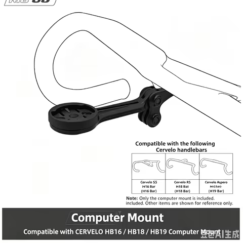 CNC Aluminium Bike Computer Mount for CERVELO S5/R5 Aspero HB16/HB18/HB19 BAR MY 2026 for Garmin Wah