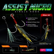 EXTRA BONUS | MICRO ASSIST FIRELOCKHOOK SINGLE MICRO/ SUITABLEHOOK FOR JIG 7 - 20 GRAM Victory Trans