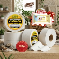 Bao Bao Large Industrial Toilet Paper Roll - Soft, Dust-Free, Dissolves Fast in Water
