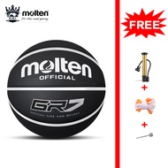 MOLTEN GR7 Basketball FIBA Approved Size 7 with 12 Panels and Rubber Material (Black)