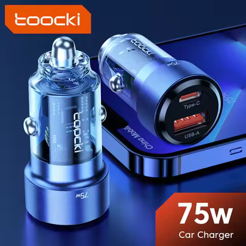 Toocki 75w Car Charger 30wUSB A+ Type C PD45w Fast Charging Car Phone Adapter For Xiaomi iPhone Onep