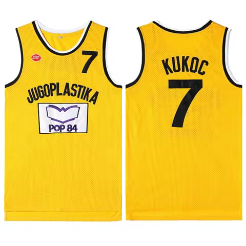 Movie JUGOPL ASTIKA #7 KUKOC Basketball Jersey Men Sports Breathable Shirt POP 84 Tops Quick Dry Sew