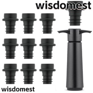 WISDOMEST Wine Saver Pump, Plastic Black Wine Preserver, Practical with 10 Vacuum Stoppers Easy to Use Reusable Bottle Sealer Wine Bottles
