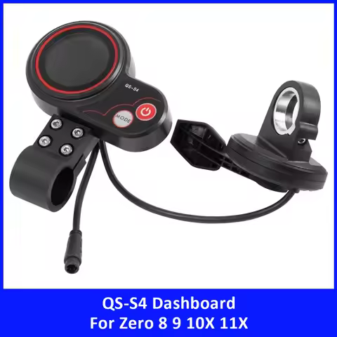 QS-S4 Dashboard with Thumb Throttle for Zero 8 9 10 8X 10X Electric Scooter Accessories 36V-72V LCD 