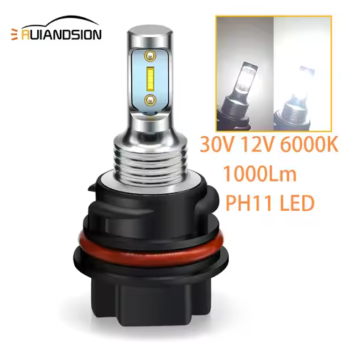 RUIANDSION 1 piece PH11 LED 9014 1000Lm CSP motorcycle headlight replacement bulb 10-30V 12V 6000K Y