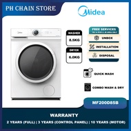 MIDEA INVERTER COMBO WASHER DRYER (8.5KG WASH / 5.0KG DRY) MF100D85B | (8.5KG WASH / 6.0KG DRY) MF20