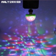 PERALATAN Anlt Magic Ball RGB LED Light USB Atmosphere DJ Light Sound Control with Lightning Adapter