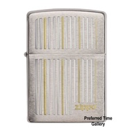 (Zippo USA) 100% ORIGINAL Zippo Lighter 28646 Zippo Logo And Lines