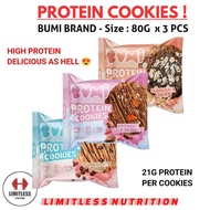 High PROTEIN BUMI COOKIES x 3pcs - HEALTHY DIET SNACK BAR OAT