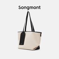 Songmont Loose Hanging Ears Under the Mountain City Vacation Tote Bag Large Capacity Commuter Shoulder Armpit Canvas Bag