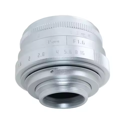 Silver/Black 35mm TV Lens F1.6 C Mount 1/2 CCTV Lens for M4/3 / MFT CCTV & Adapter FUJIAN Camera Len