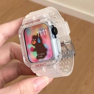 Suitable for Apple Watch 9 strap integrated glacier transparent Apple Watch 876SE protecti