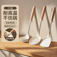 ACA食品級矽膠鏟不沾鍋鏟家用廚具不傷鍋耐高溫鍋鏟湯匙漏杓套裝