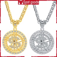 WIN Hip Hop Pendant Chain Necklace for Men Gold Plated Money Dollar Sign Necklace