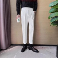 MY Double Side Adjuster Gurkha Pants Cutting Slim Fit Seluar Slack Lelaki Smart Casual High Waisted 