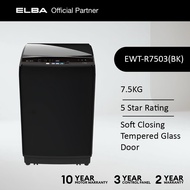[SECURED DELIVERY] Elba 7.5KG / 8.5KG / 10.5KG Top Load Fully Auto Washing Machine EWT-R7503(BK) / E