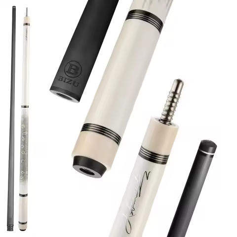 BIZU NEBULA 58'' Pool Cue White Come with 10.5mm/11.5mm/12.5mm Tip Professional Billiard Stick for S