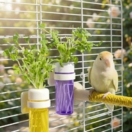 MXBEAUTY Parrot Hydroponic Plant Preserver, Hanging Keep Greens Fresh Plant Basket Feeder, Cage Acce