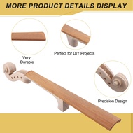 Unfinished Flames Violin Neck Headstock Scroll 4/4 Unvarnished DIY Violin Peg Box