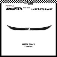 Perodua Bezza 2020 - 2023 Headlamp Eyelid Eyebrow Carbon Chrome Trim Cover Accessories Gearup Bodyki