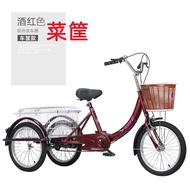 Elderly Tricycle Elderly Pedal Human Three-Wheeled Adult Leisure Shopping Cart Pedal Bicycle Manned Truck