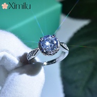 Original Exquisite 2 Carat Moissanite Hearts Arrows Silver Ring Female Hot-selling Jewelry silver 925 original ring for women rings men korean jewelry cincin lelaki cincin perempuan couple cincin emas korea 戒指